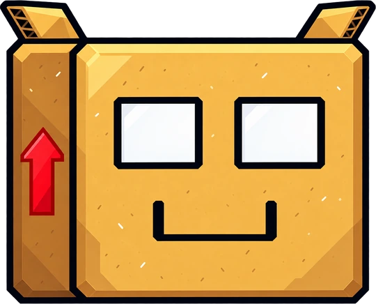 Smiling cardboard cube